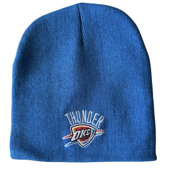Oklahoma City NBA OKC Thunder Knit Beanie Hat Embroidered Logo Adult One Size - Picture 1 of 5